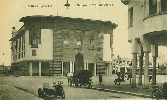 La Banque — carte postale de Rabat