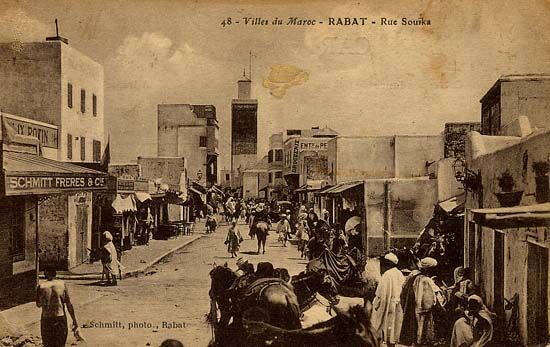 La rue Souika — carte postale de Rabat