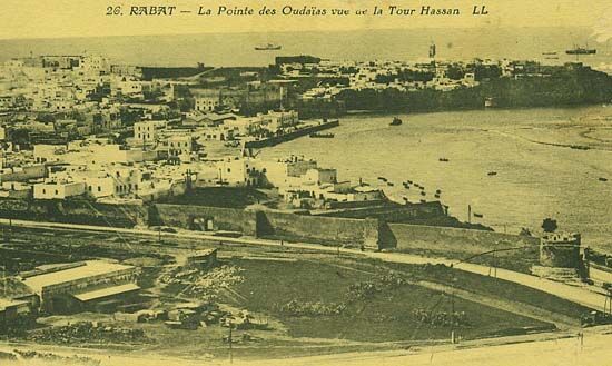 Le Port & Les Oudaïas — carte postale de Rabat
